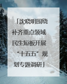沈晓明围绕补齐重点领域民生短板开展“十五五”规划专题调研