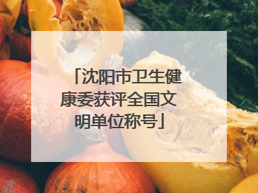 沈阳市卫生健康委获评全国文明单位称号