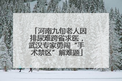 河南九旬老人因排尿难跨省求医，武汉专家勇闯“手术禁区”解难题