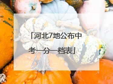 河北7地公布中考一分一档表