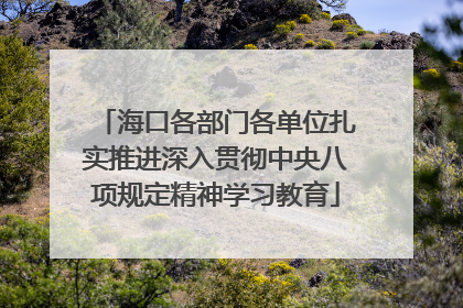 海口各部门各单位扎实推进深入贯彻中央八项规定精神学习教育