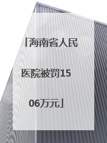 海南省人民医院被罚1506万元