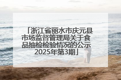 浙江省丽水市庆元县市场监督管理局关于食品抽检检验情况的公示2025年第3期