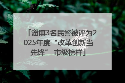 淄博3名民警被评为2025年度“改革创新当先锋” 市级榜样