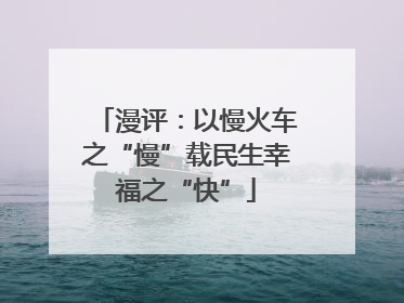 漫评：以慢火车之“慢”载民生幸福之“快”