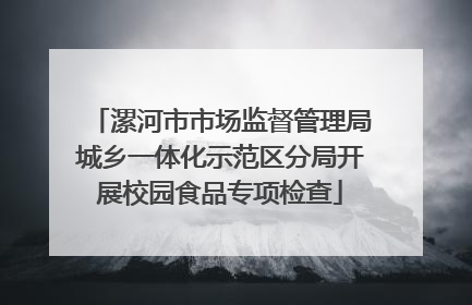 漯河市市场监督管理局城乡一体化示范区分局开展校园食品专项检查