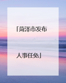 菏泽市发布人事任免
