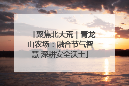 聚焦北大荒｜青龙山农场：融合节气智慧 深耕安全沃土