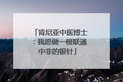 肯尼亚中医博士：我愿做一根联通中非的银针