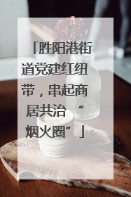 胜阳港街道党建红纽带，串起商居共治 “烟火圈”