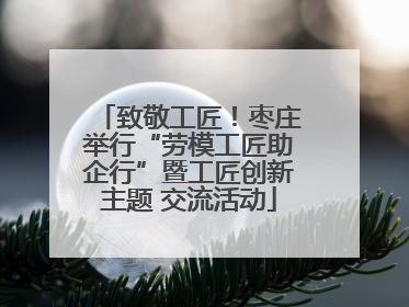 致敬工匠！枣庄举行“劳模工匠助企行”暨工匠创新主题 交流活动