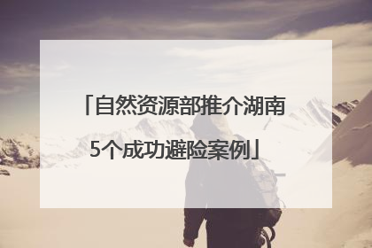 自然资源部推介湖南5个成功避险案例