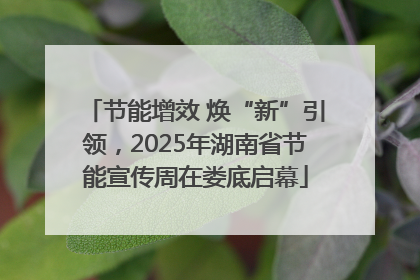 节能增效 焕“新”引领，2025年湖南省节能宣传周在娄底启幕