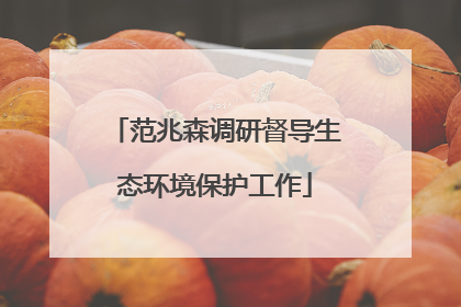 范兆森调研督导生态环境保护工作