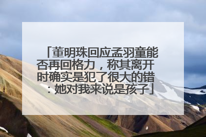 董明珠回应孟羽童能否再回格力，称其离开时确实是犯了很大的错：她对我来说是孩子