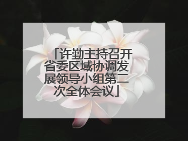 许勤主持召开省委区域协调发展领导小组第二次全体会议