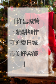 许昌城管：精耕细作守护夏日城市美好容颜