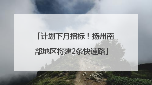计划下月招标！扬州南部地区将建2条快速路
