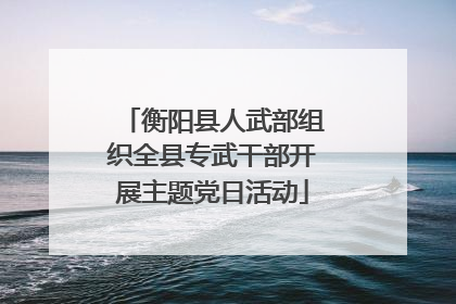 衡阳县人武部组织全县专武干部开展主题党日活动