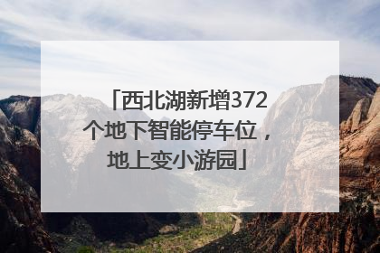 西北湖新增372个地下智能停车位，地上变小游园