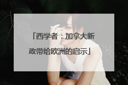 西学者：加拿大新政带给欧洲的启示