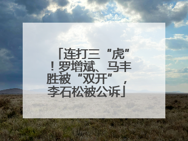 连打三“虎”！罗增斌、马丰胜被“双开”，李石松被公诉