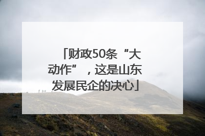 财政50条“大动作”，这是山东发展民企的决心