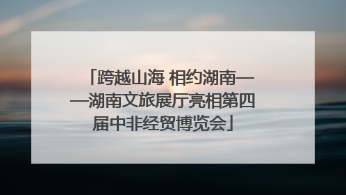 跨越山海 相约湖南——湖南文旅展厅亮相第四届中非经贸博览会