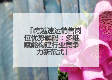 跨越速运销售岗位优势解码：多维赋能构建行业竞争力新范式