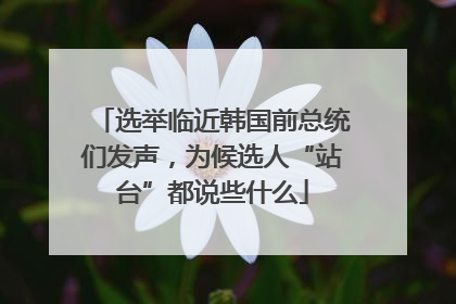 选举临近韩国前总统们发声，为候选人“站台”都说些什么