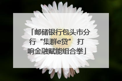 邮储银行包头市分行“集群e贷” 打响金融赋能组合拳