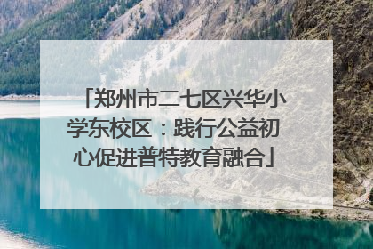 郑州市二七区兴华小学东校区：践行公益初心促进普特教育融合
