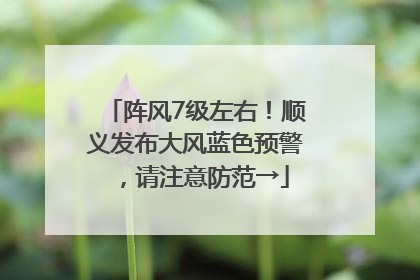 阵风7级左右！顺义发布大风蓝色预警，请注意防范→