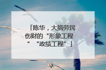 陈华，大搞劳民伤财的“形象工程”“政绩工程”