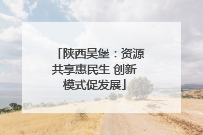 陕西吴堡：资源共享惠民生 创新模式促发展