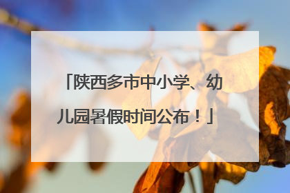 陕西多市中小学、幼儿园暑假时间公布！