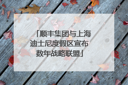 顺丰集团与上海迪士尼度假区宣布数年战略联盟