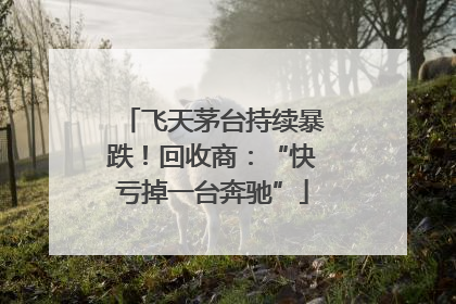 飞天茅台持续暴跌！回收商：“快亏掉一台奔驰”