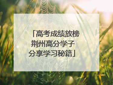 高考成绩放榜 荆州高分学子分享学习秘籍