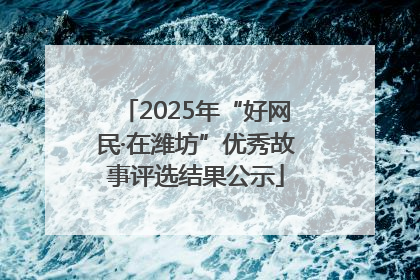 2025年“好网民·在潍坊”优秀故事评选结果公示