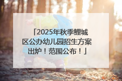 2025年秋季鲤城区公办幼儿园招生方案出炉！范围公布！