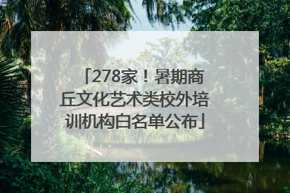 278家！暑期商丘文化艺术类校外培训机构白名单公布
