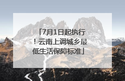 7月1日起执行！云南上调城乡最低生活保障标准