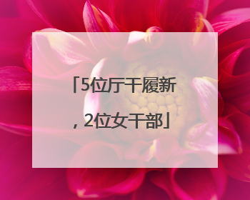 5位厅干履新，2位女干部