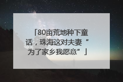 80亩荒地种下童话,珠海这对夫妻“为了家乡我愿意”