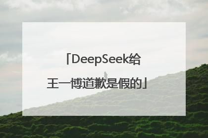 DeepSeek给王一博道歉是假的